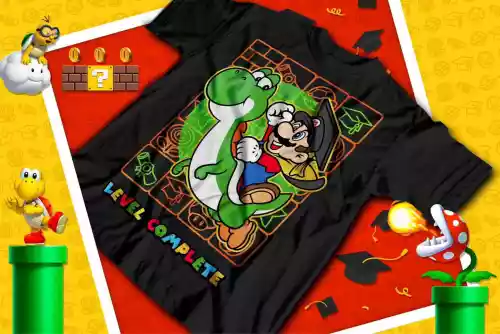 vectores plantilas MARIO BROS,VIDEOJUEGO,CARICARICATURA,INFANTIL,NIÑA,NIñO,GRADUACIóN,